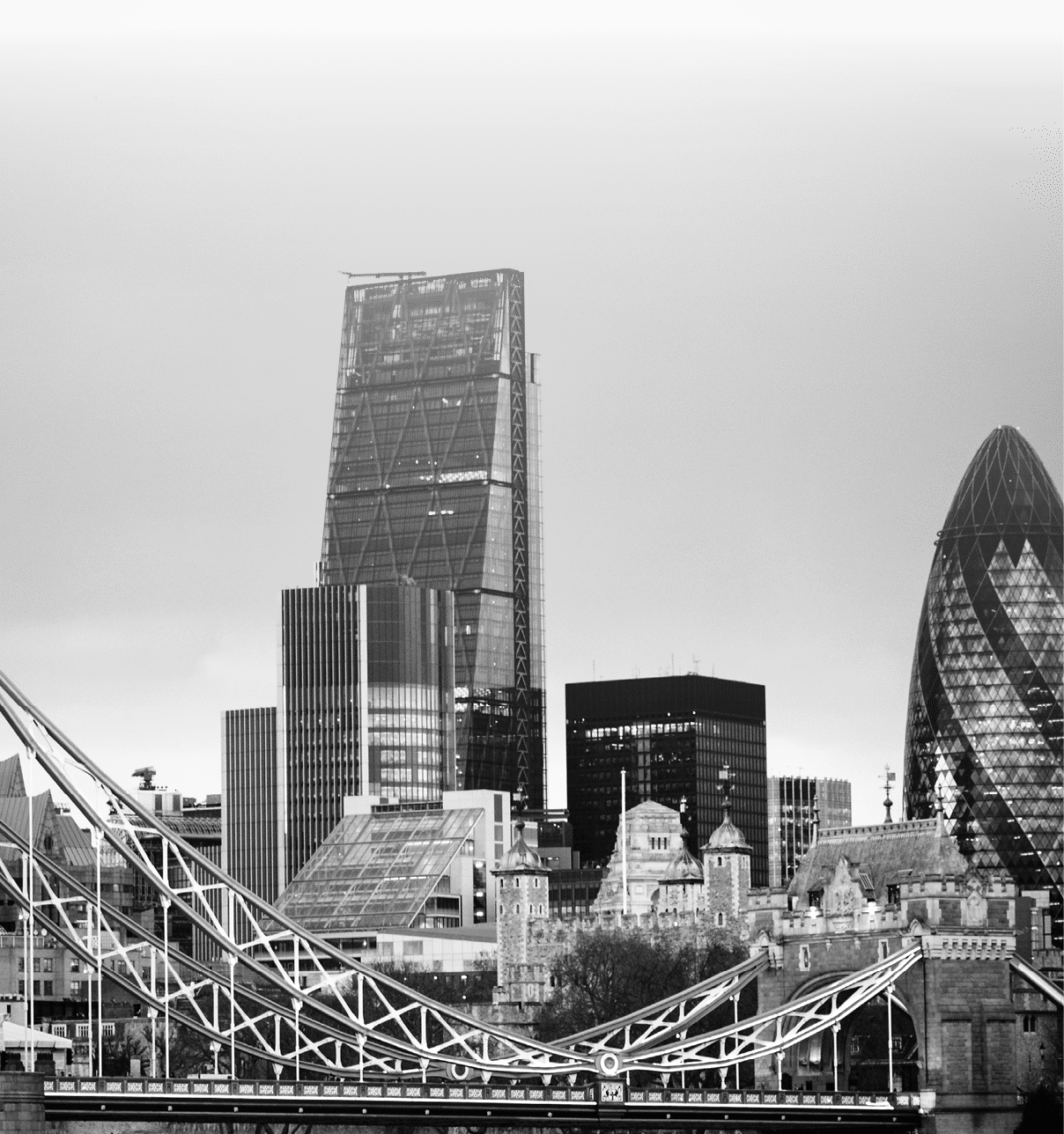 Amazing London skyline with Tower Bridge during sunset